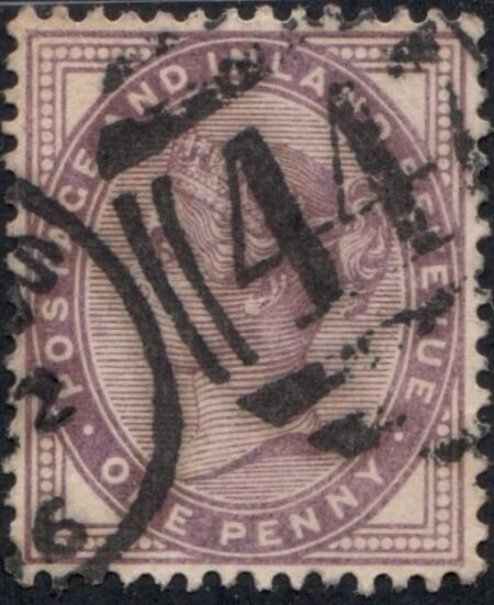 1881 Great Britain Queen Victoria 16 Pearls Bolton 114 cancellation 1 PENNY SC#89 used