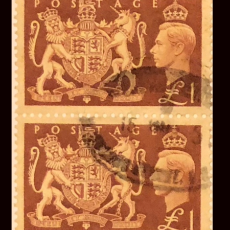 SOLD OUT 1000019SV 1951 King George VI Royal Arms SC# 289 used
