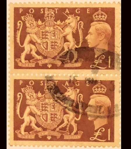 SOLD OUT 1000019SV 1951 King George VI Royal Arms SC# 289 used