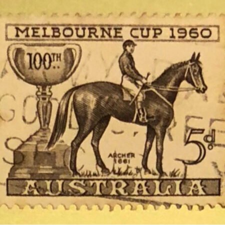 SOLD OUT - 1960_Australia_ Melbourne Cup & Winner Archer _5p _Stamp