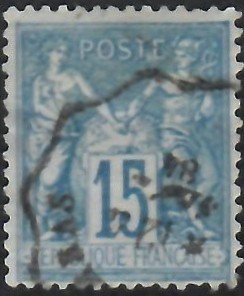 1877_France___Peace_&_Commerce_;_Lilac_Blue_Paper_1c _stamps_SC#86_stamps