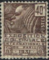 1930_France___Fachi_Girl___40c_stamps_SC#259_stamps